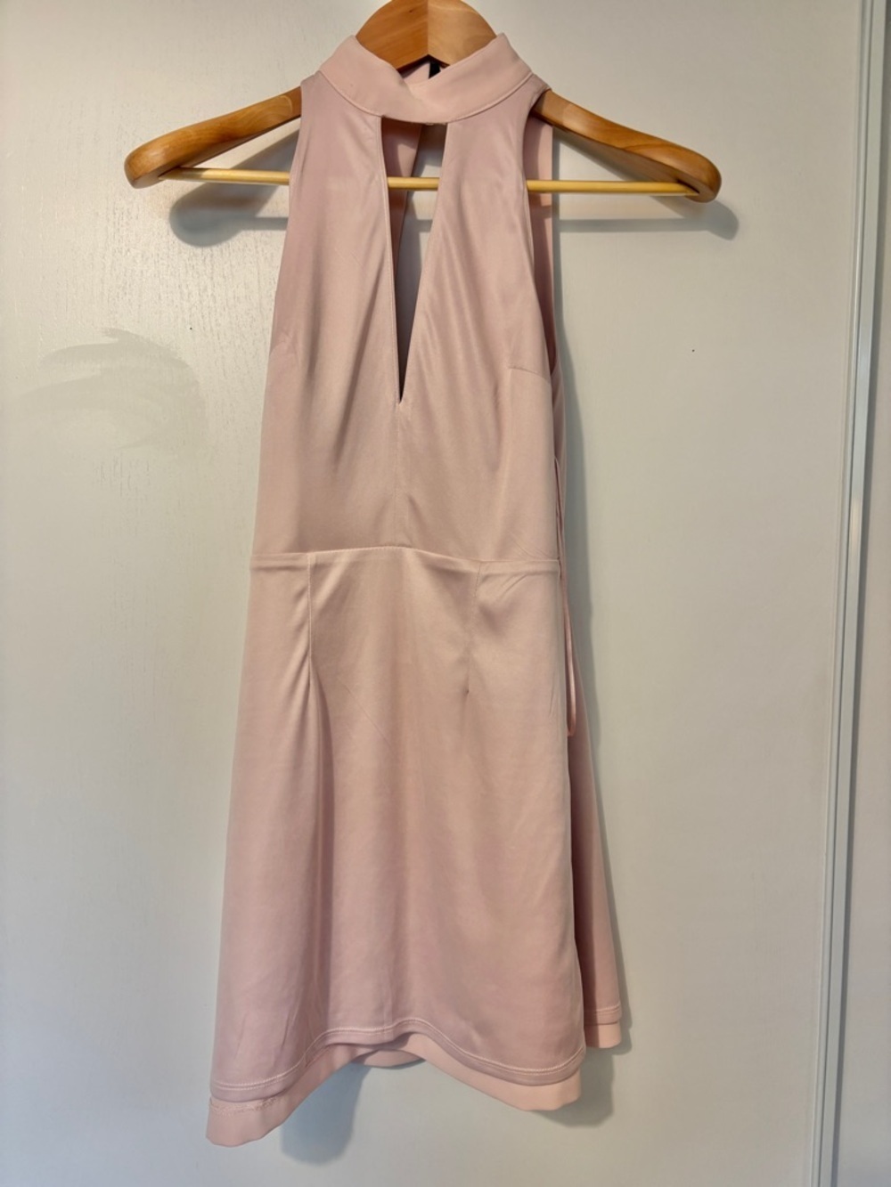 NWT Y2K Express Pink Halter Mini Dress Size 0 Lace Dainty Feminine Rush Sorority - Picture 8 of 11